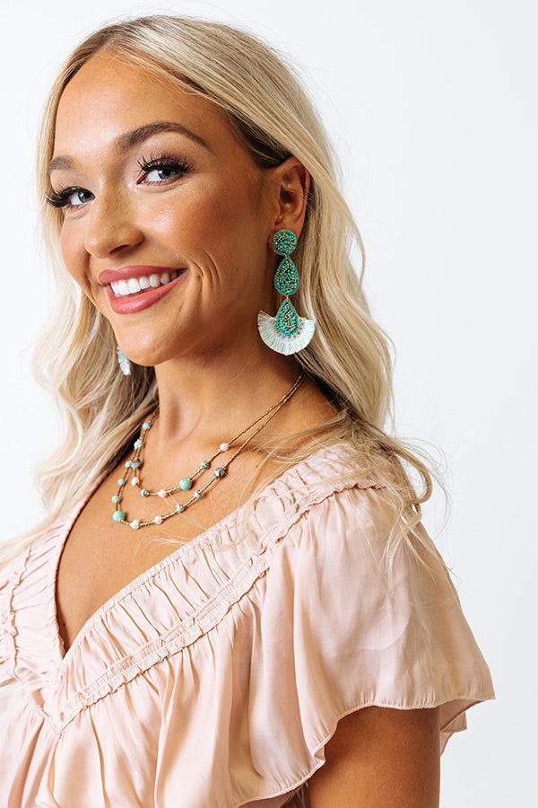 Austin Outing Beaded Earrings In Turquoise Product Image