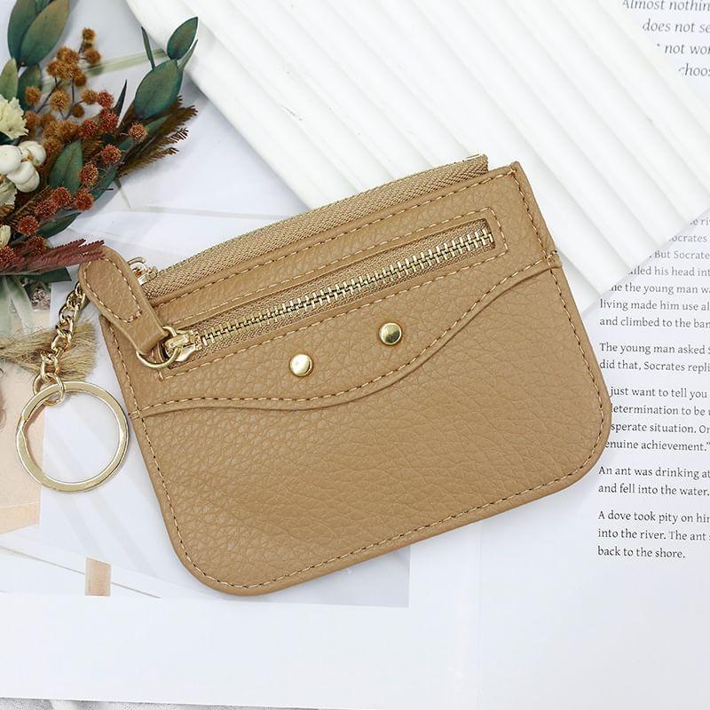 Plain Faux Leather Card Holder Product Image