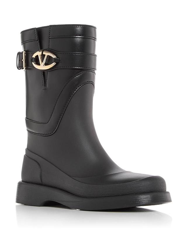 Womens VLogo The Bold Edition Boots in Rubber and Calfskin Product Image