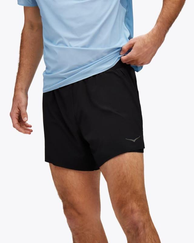 Hoka One HOKA Men's Glide 5'' Short 2-In-1 in Black, Size XL Product Image