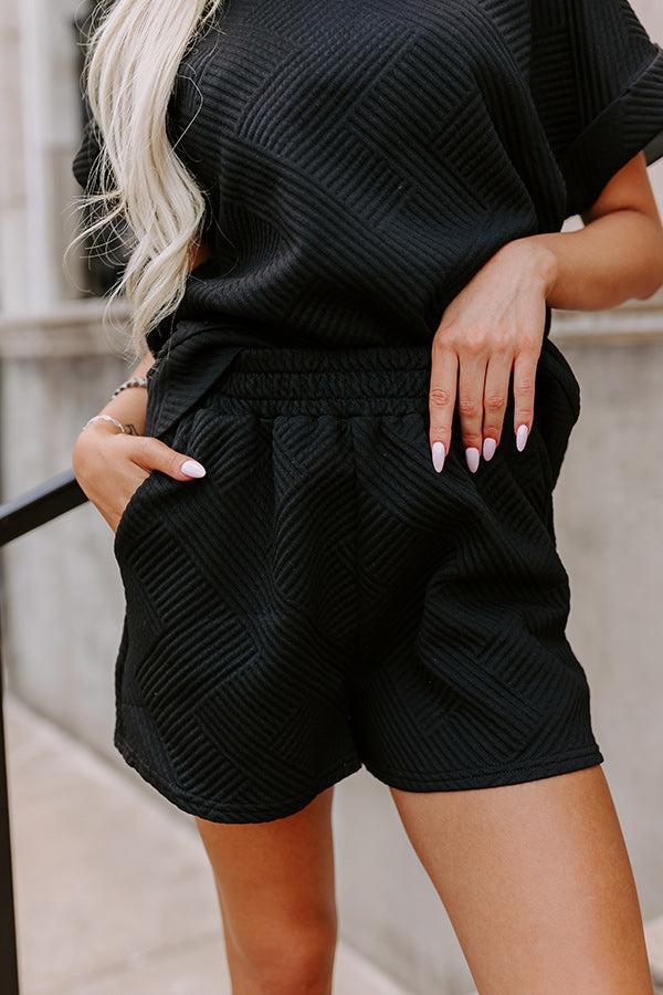 Coffee And Chit Chat High Waist Shorts in Black Product Image