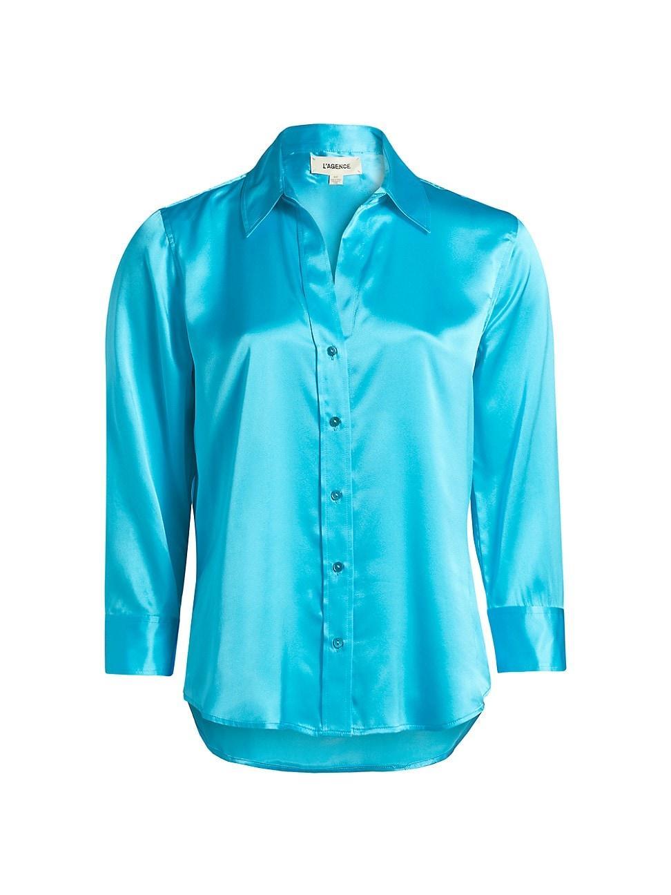 Womens Dani Three-Quarter Sleeve Silk Blouse - Petal - Size Medium Product Image