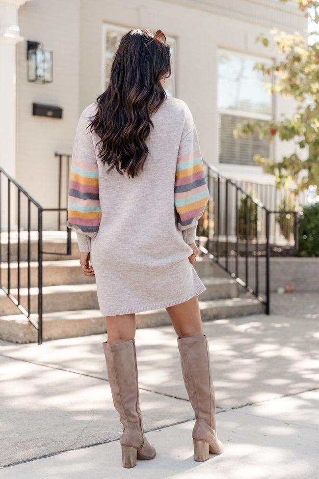 Show You Off Taupe Turtleneck Sweater Dress Product Image