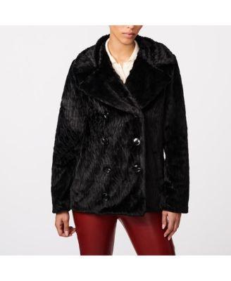 Women's Double Breasted Faux Fur Jacket Product Image