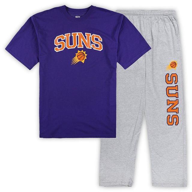 Mens Concepts Sport Purple/Heather Gray Phoenix Suns Big & Tall T-Shirt and Pajama Pants Sleep Set Product Image