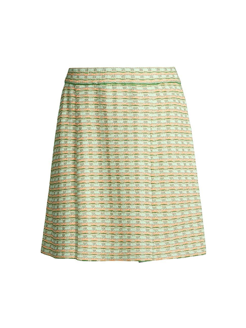 Misook Pleat Detail Tweed Miniskirt Product Image