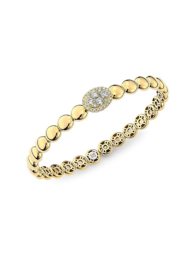 Womens Via Brera 18K Gold & Diamond Bangle Product Image