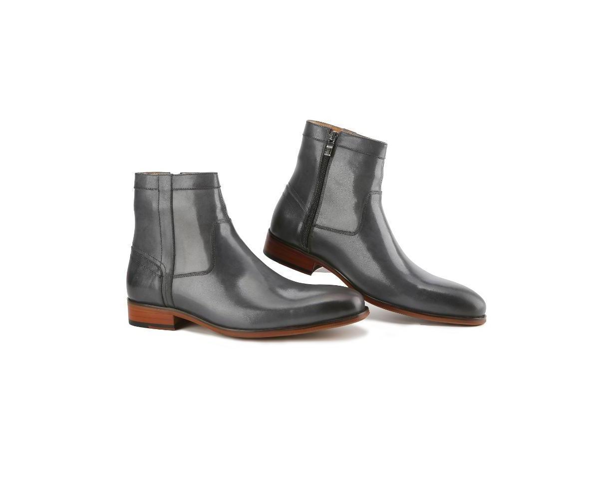 Gino Vitale Mens Handcrafted Genuine Leather Side Zip Dress Boot Product Image