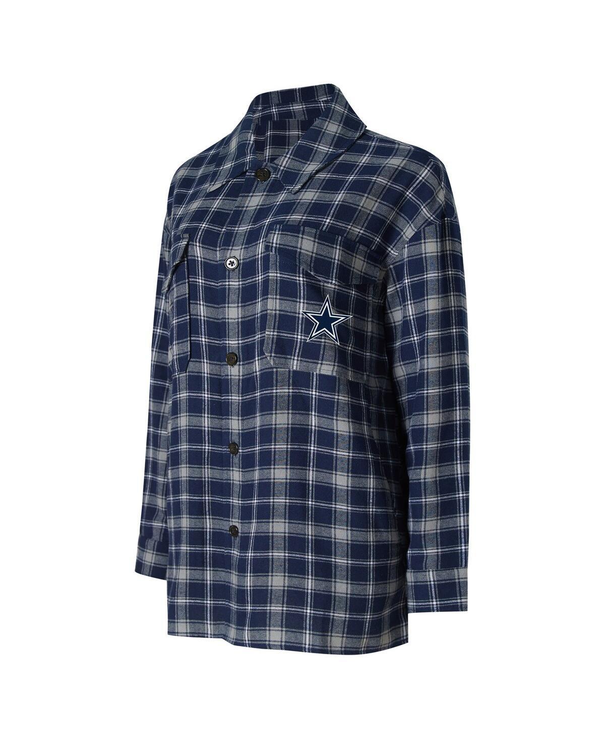 Womens Concepts Sport Navy Dallas Cowboys Arctic Boyfriend Flannel Nightshirt Product Image