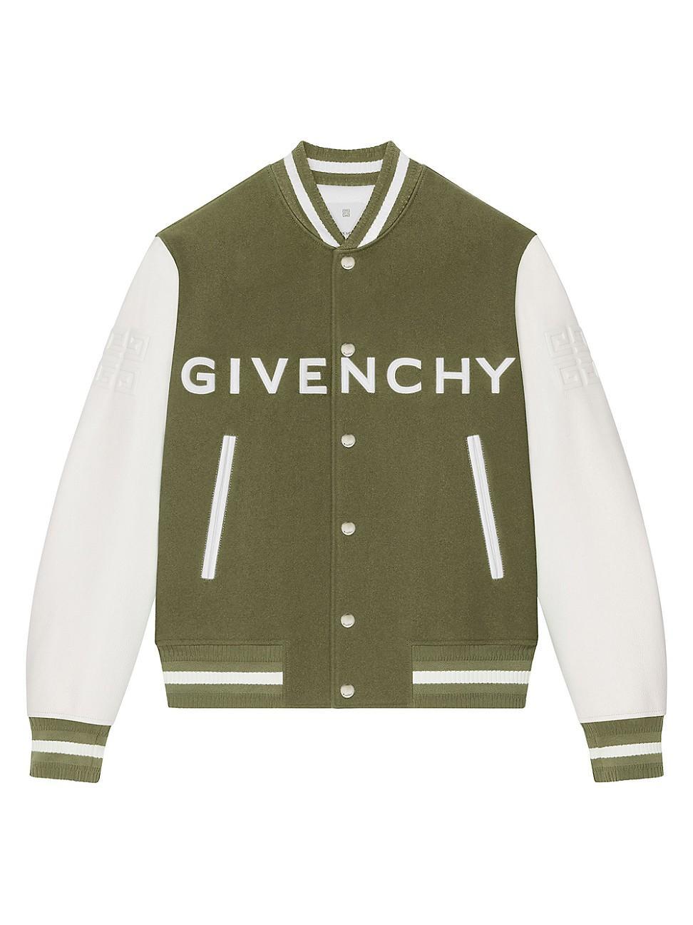 Mens Varsity Jacket In Wool And Leather Product Image