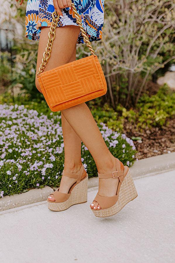 The Cailyn Faux Nubuck Wedge in Tan Product Image