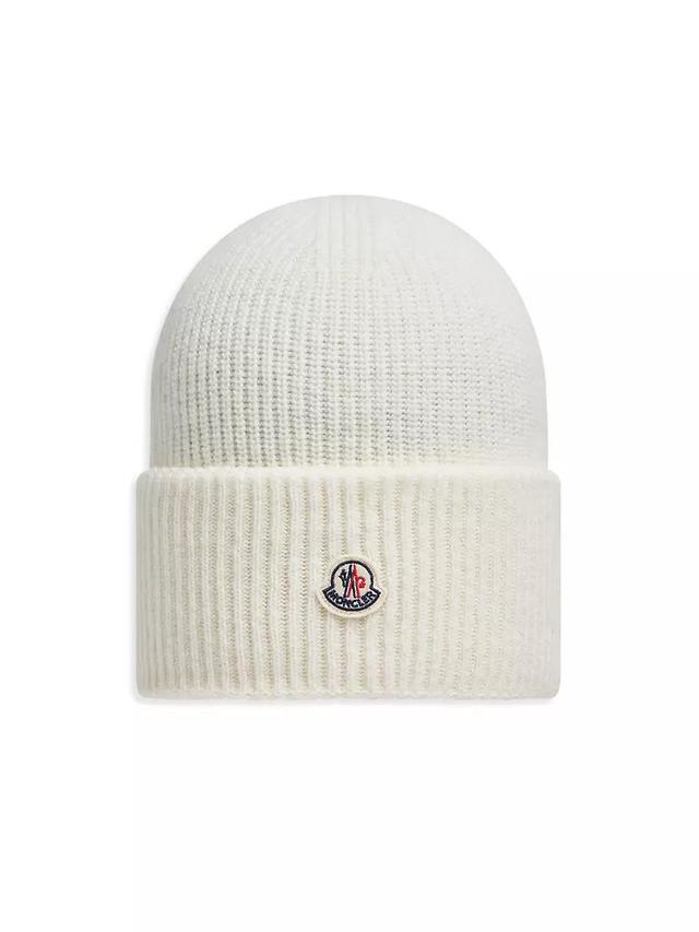 Wool Ribbed Knit Logo Patch Beanie Product Image