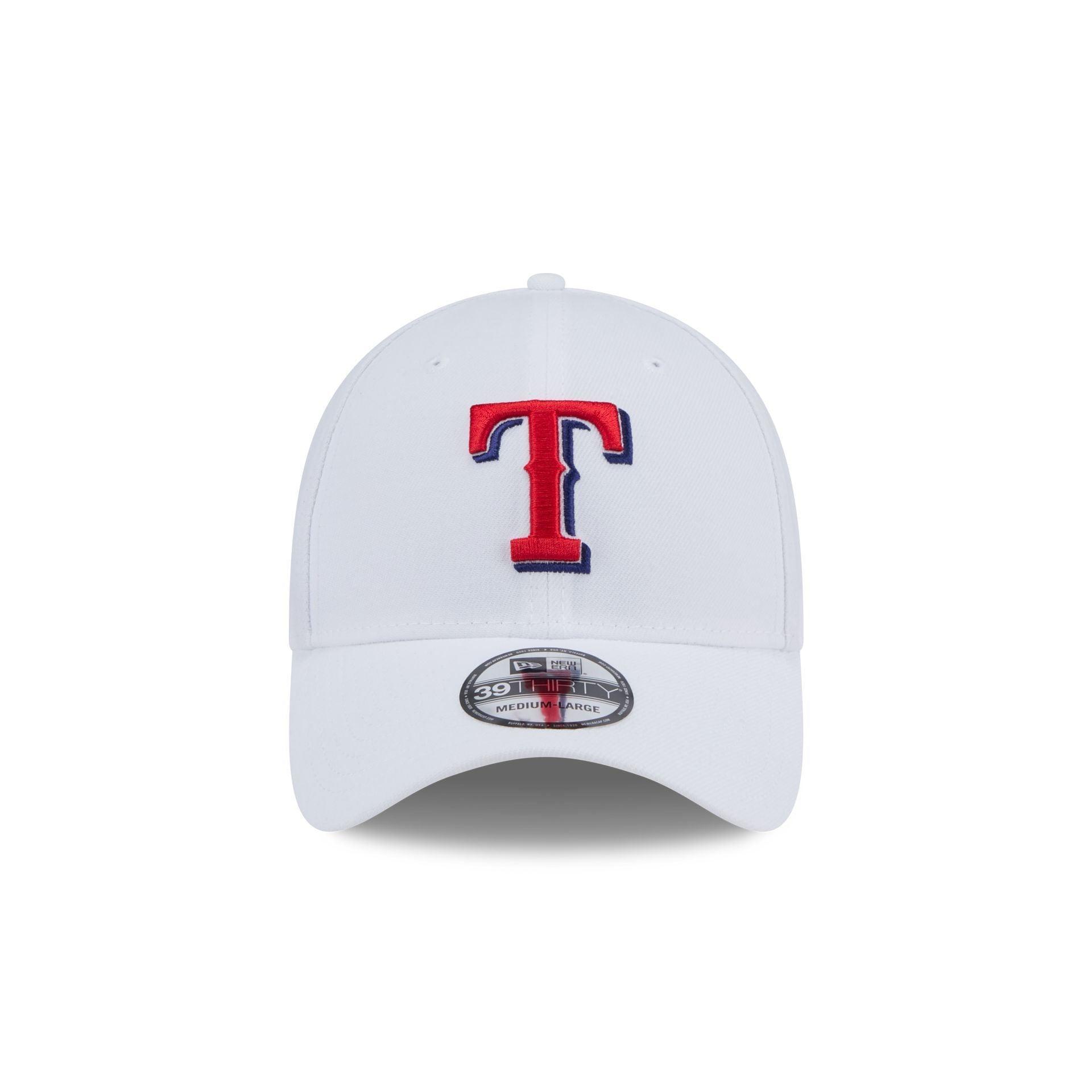 Texas Rangers Optic White 39THIRTY Stretch Fit Hat Male Product Image