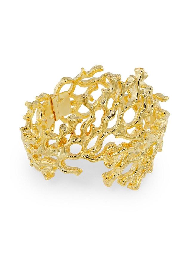 Womens 22K-Gold-Plated Sea Branch Cuff Bracelet Product Image