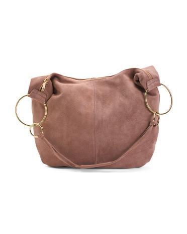 Suede Circle Handle Hobo for Women Product Image