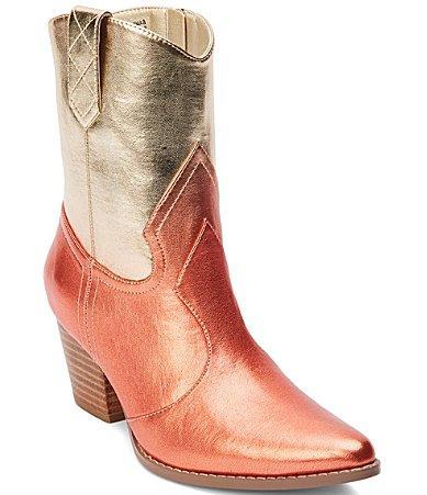 COCONUTS by Matisse Bambi Metallic Pointed Toe Cowboy Booties Product Image