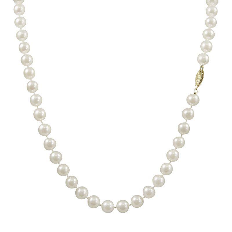 14k Gold Akoya Cultured Pearl Necklace, Womens White Product Image