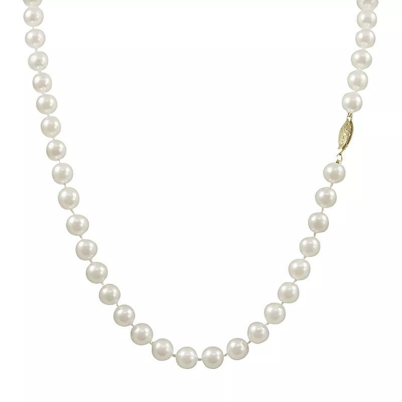 14k Gold Akoya Cultured Pearl Necklace, Womens White Product Image