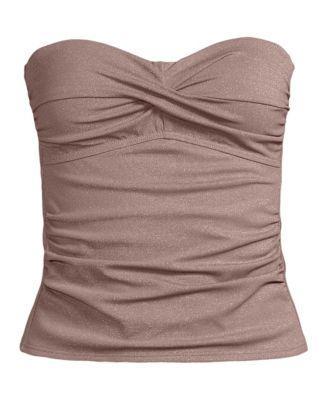 Lands End Womens Shine Wrap Bandeau Tankini Swimsuit Top Product Image