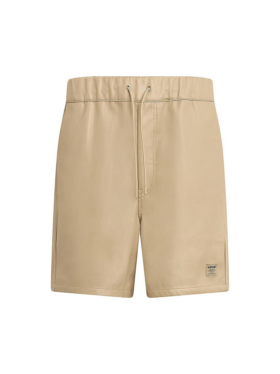 Mens Faux Leather Drawstring Shorts Product Image