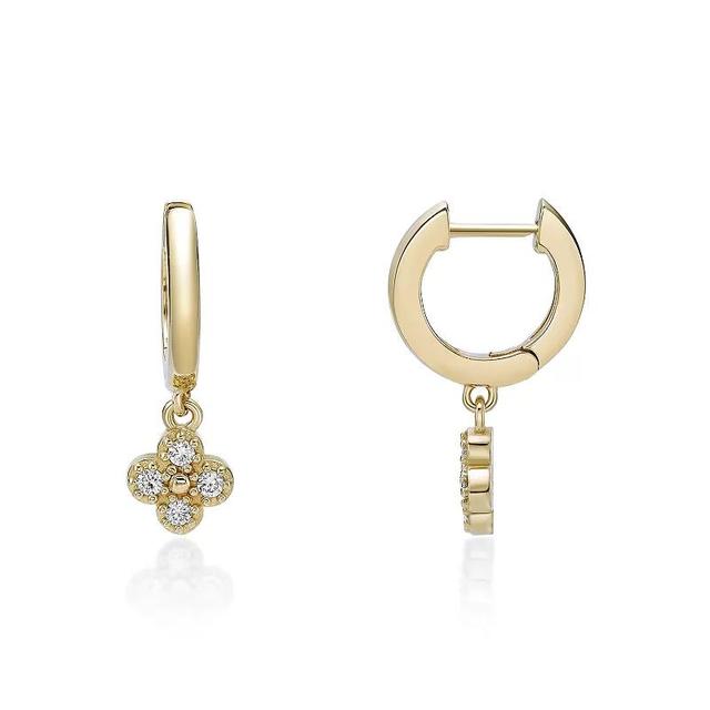 Gemminded 18k Gold Over Silver 1/10ct. T.W. Lab-Grown Diamond Hoop Drop Earrings, Womens, Gold Tone Product Image