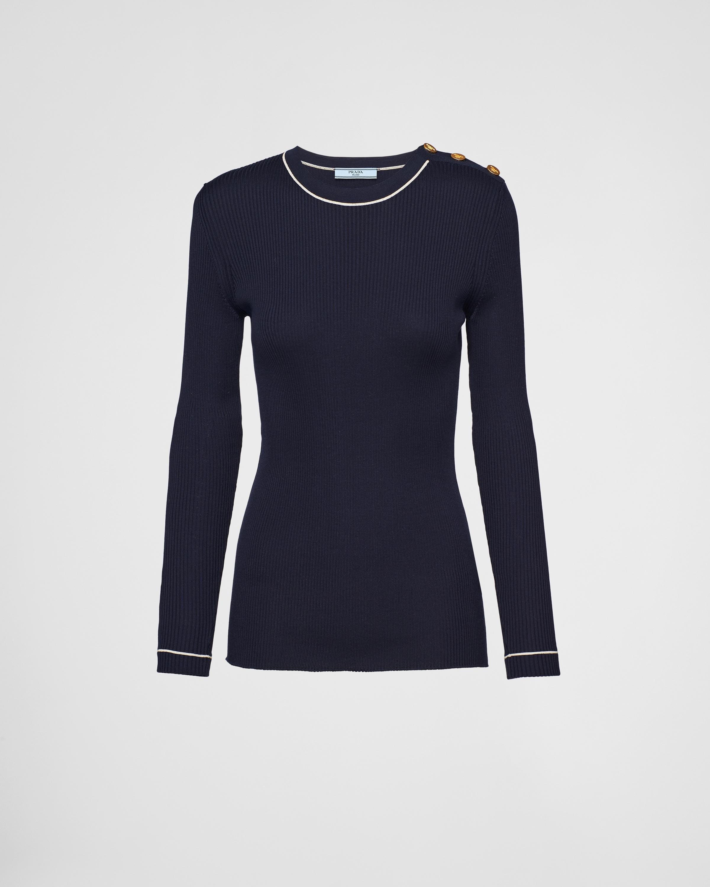 Silk crew-neck sweater Product Image