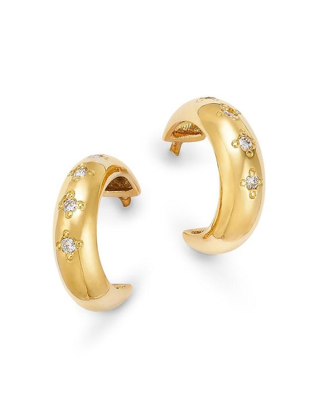 Zo Chicco Small Diamond Huggie Hoop Earrings Product Image