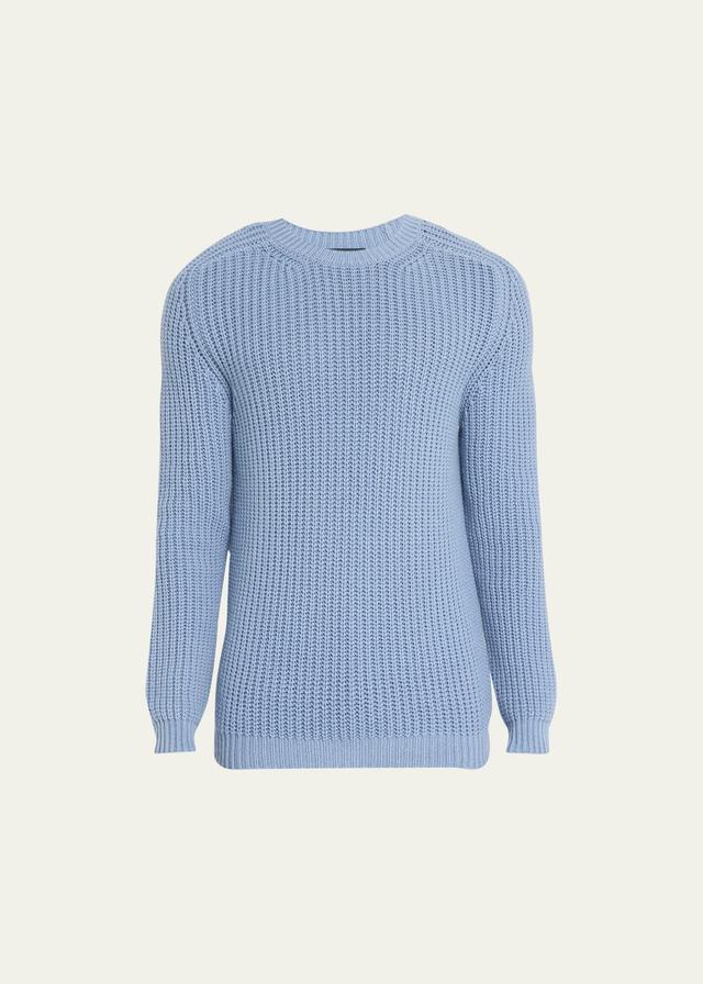 Mens Stonewashed Cashmere Ribbed Crewneck Sweater Product Image