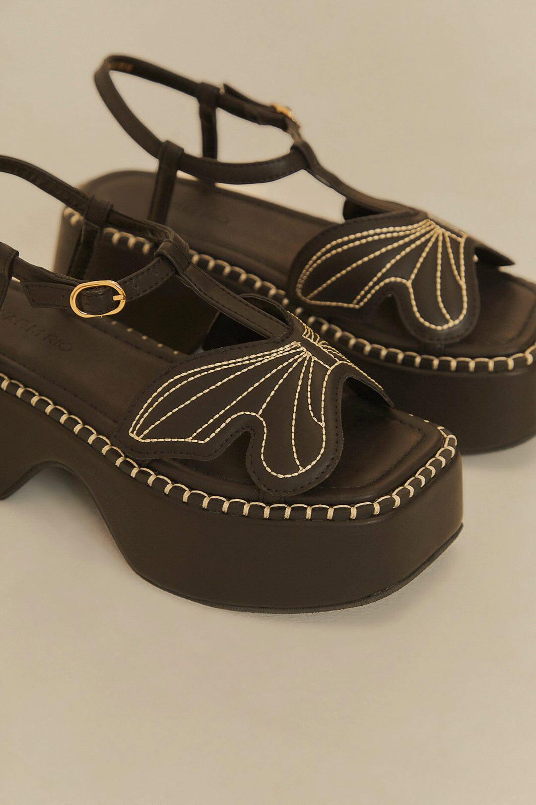 Black Butterfly Flatform Sandal Product Image