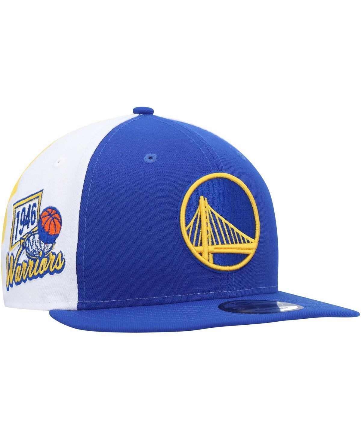 Mens New Era Royal Golden State Warriors Pop Panels 9FIFTY Snapback Hat Product Image