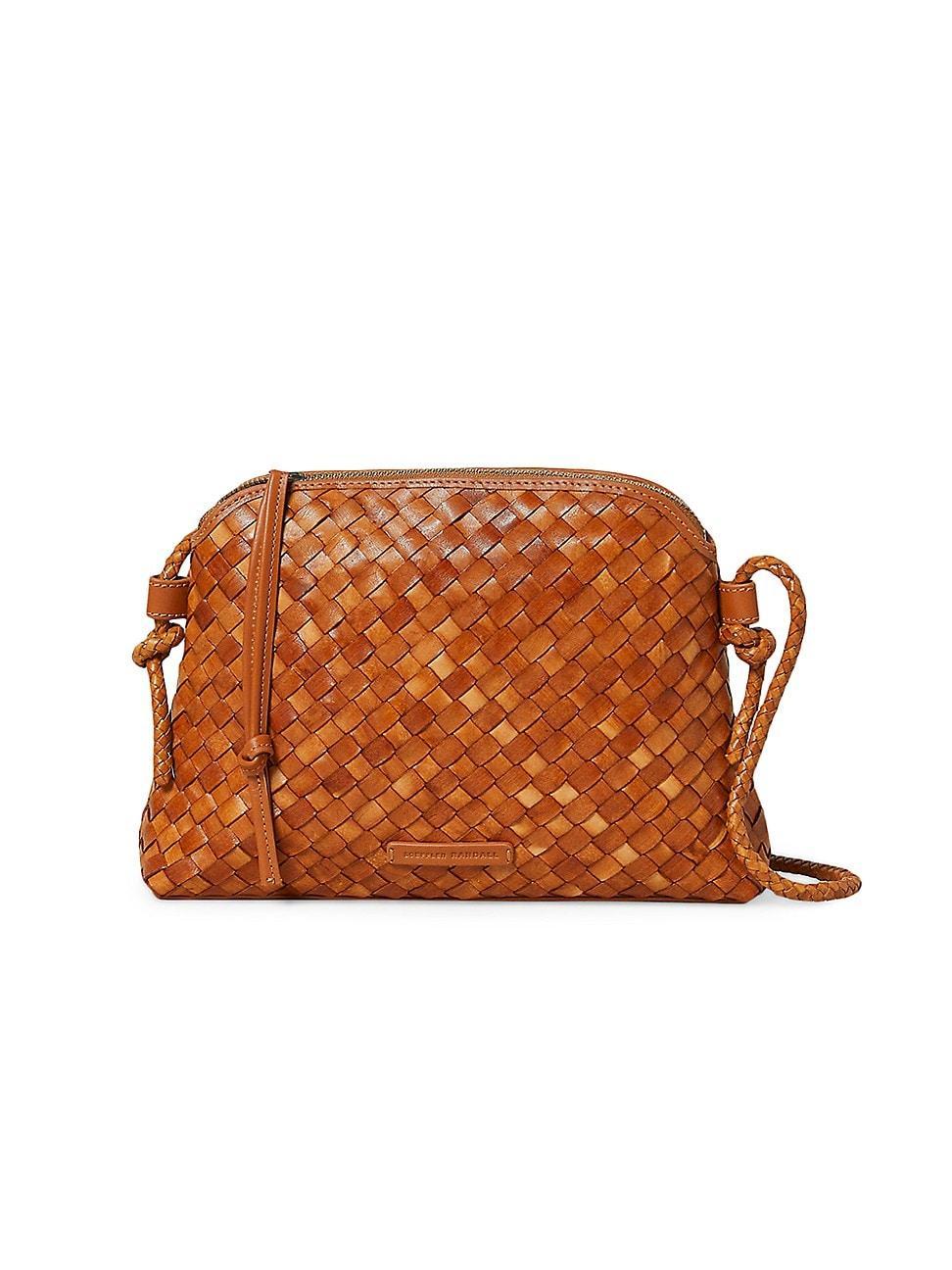 Womens Mallory Woven Leather Crossbody Bag Product Image