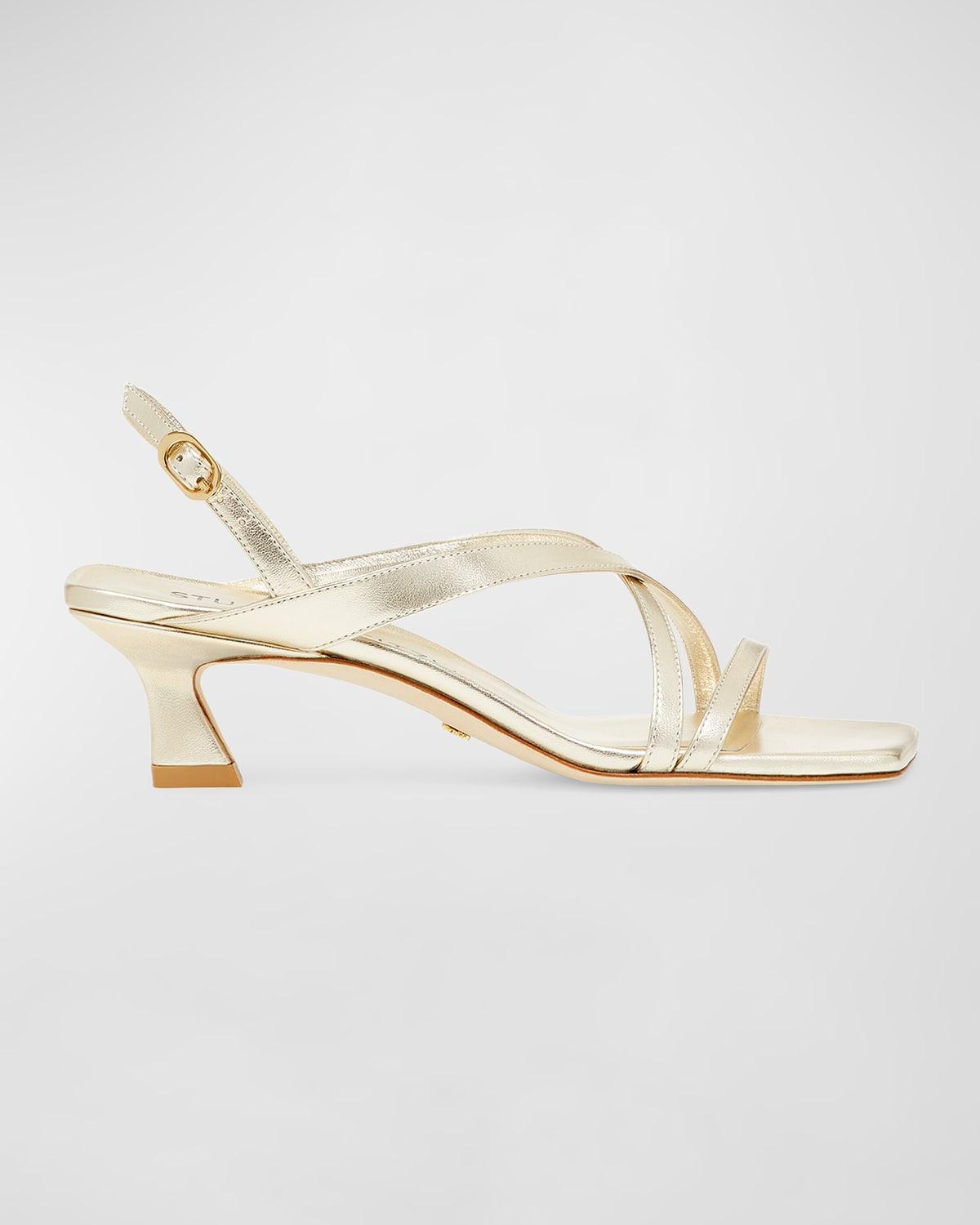 Oasis Metallic Kitten-Heel Slingback Sandals Product Image