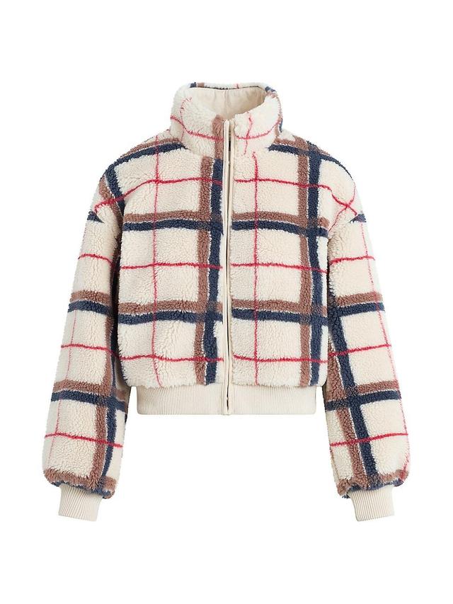 Womens Plaid Hook & Eye Sherpa Jacket Product Image