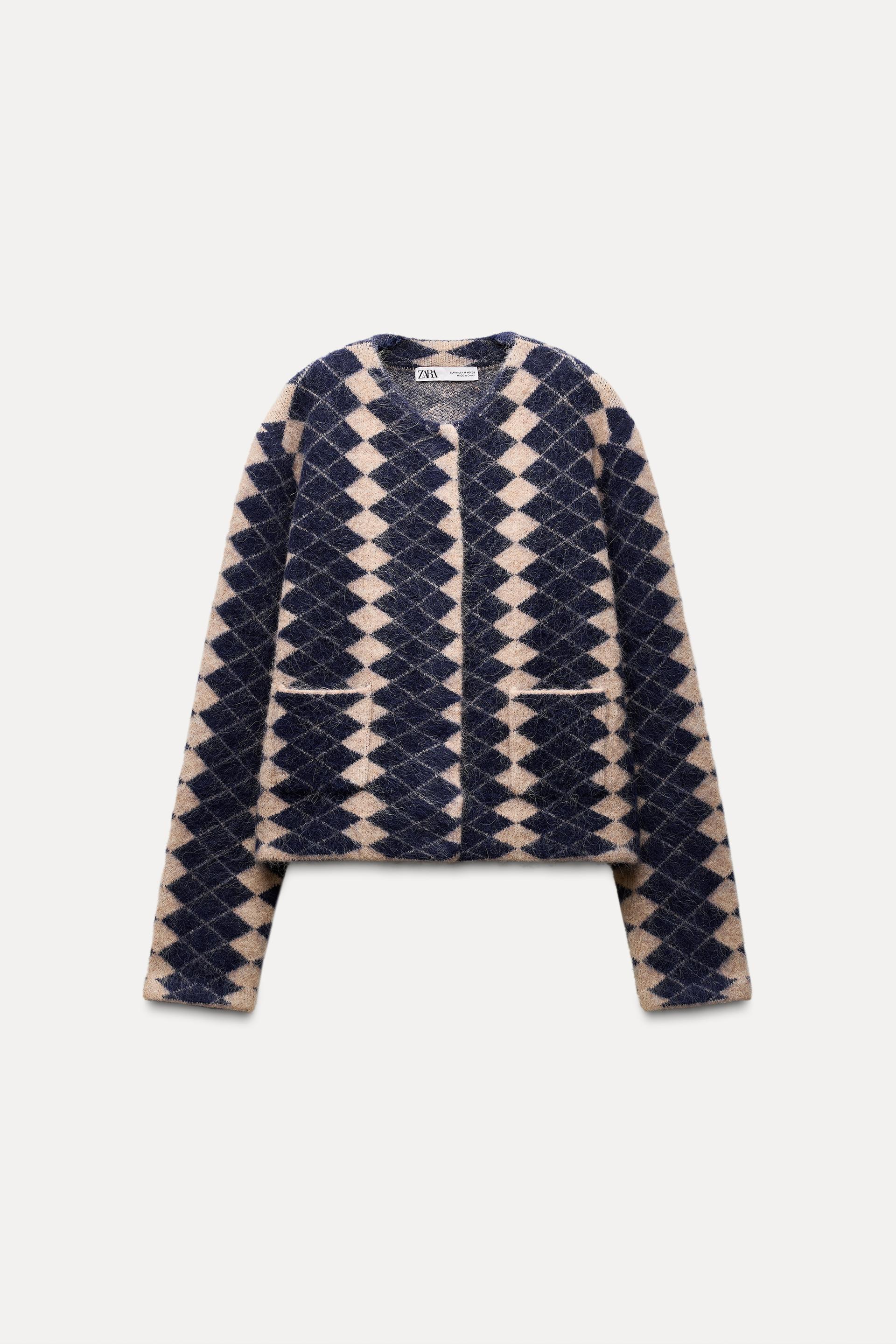 ARGYLE KNIT JACQUARD CARDIGAN Product Image