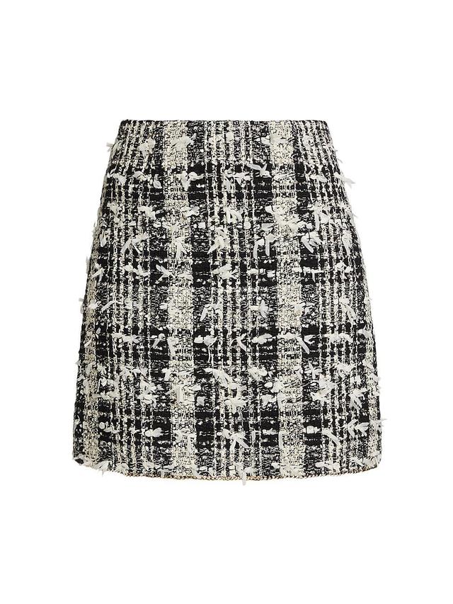 Womens Dune Plaid Tweed Miniskirt Product Image