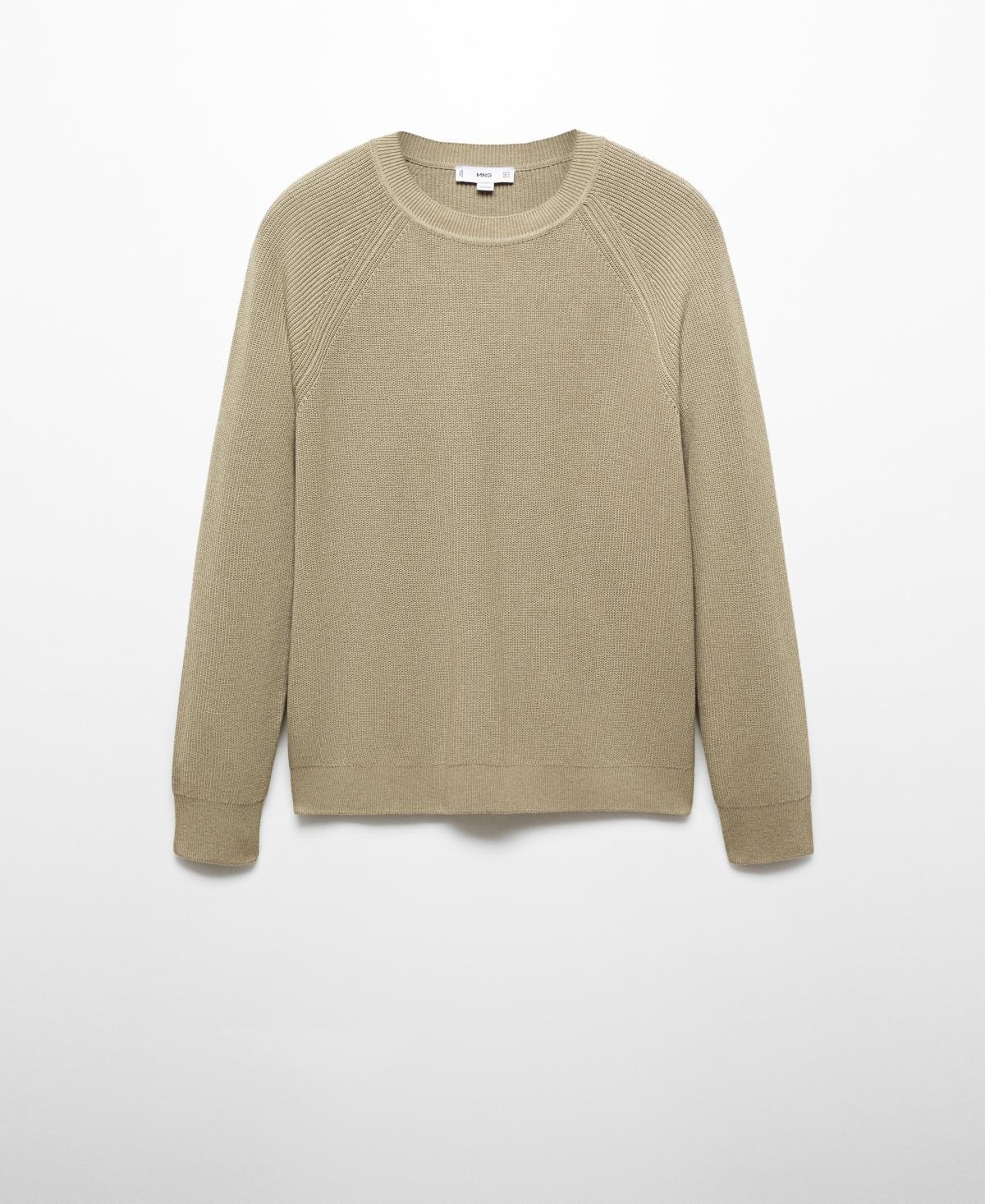 MANGO MAN - Ribbed round-neck sweater light/pastel greyMen Product Image