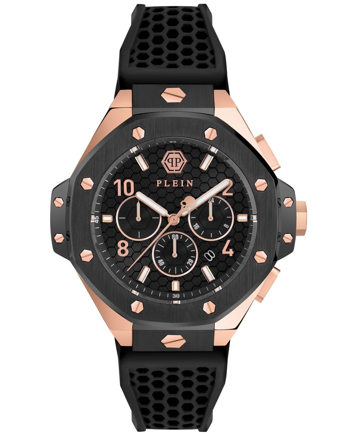 Philipp Plein Mens Chrono Royal Black Silicone Two Tone Strap Watch Product Image