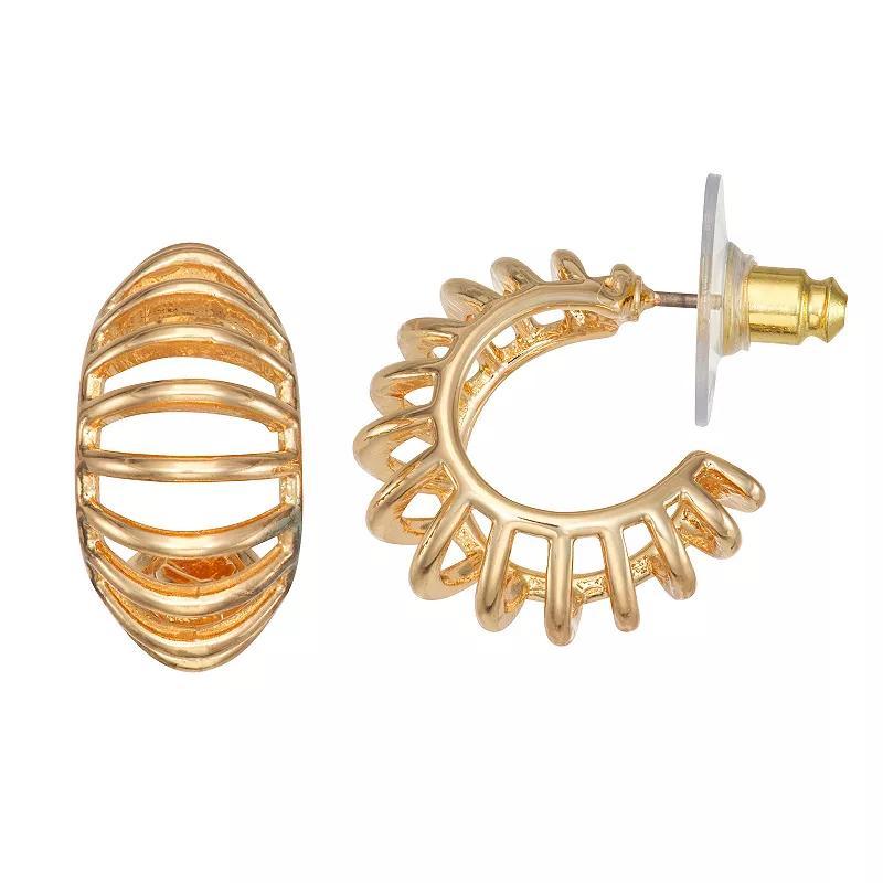 Nine West Gold Tone Coil Post Hoop Earrings, Womens Product Image