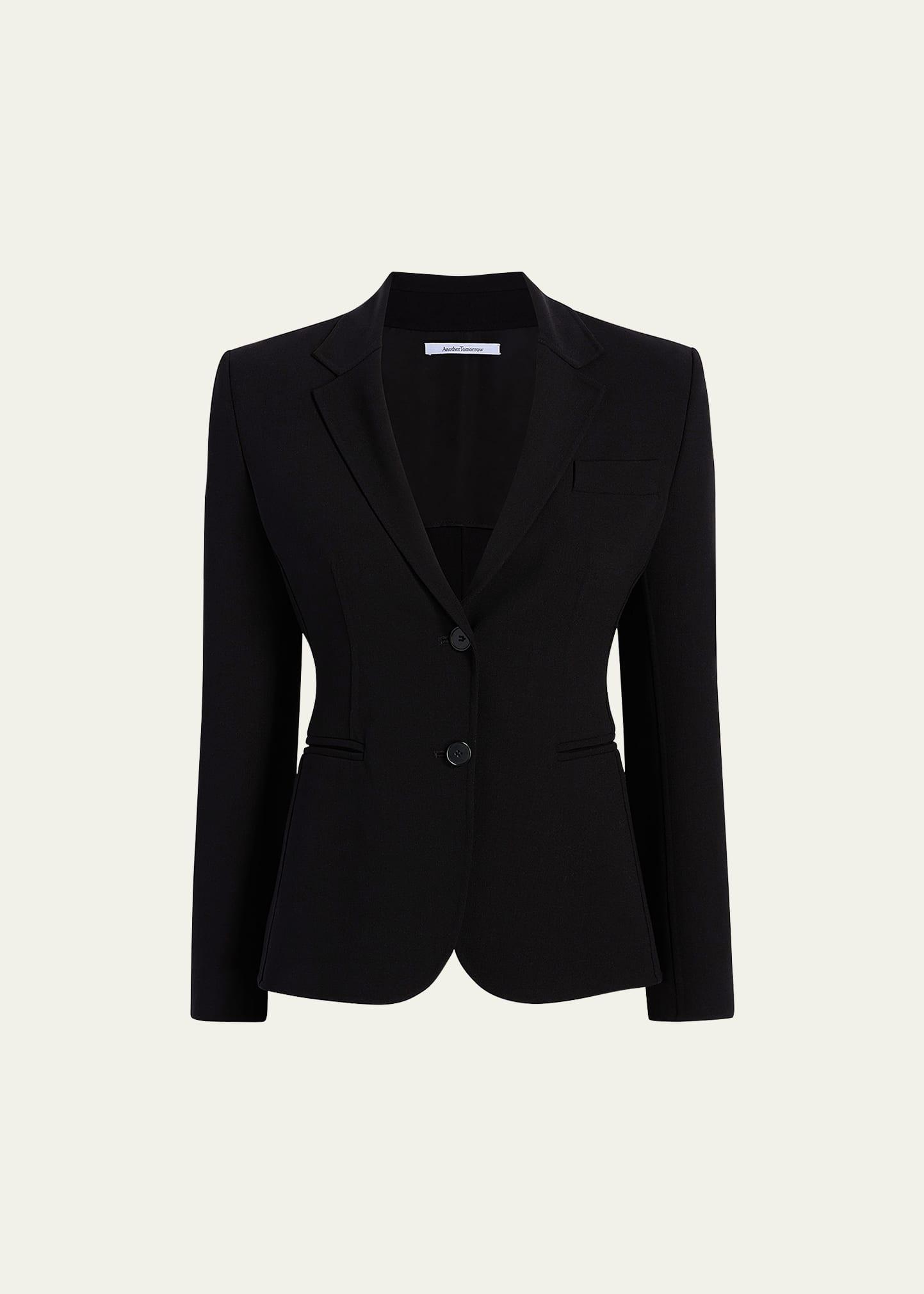 Doppio Wool Cropped Blazer Jacket Product Image