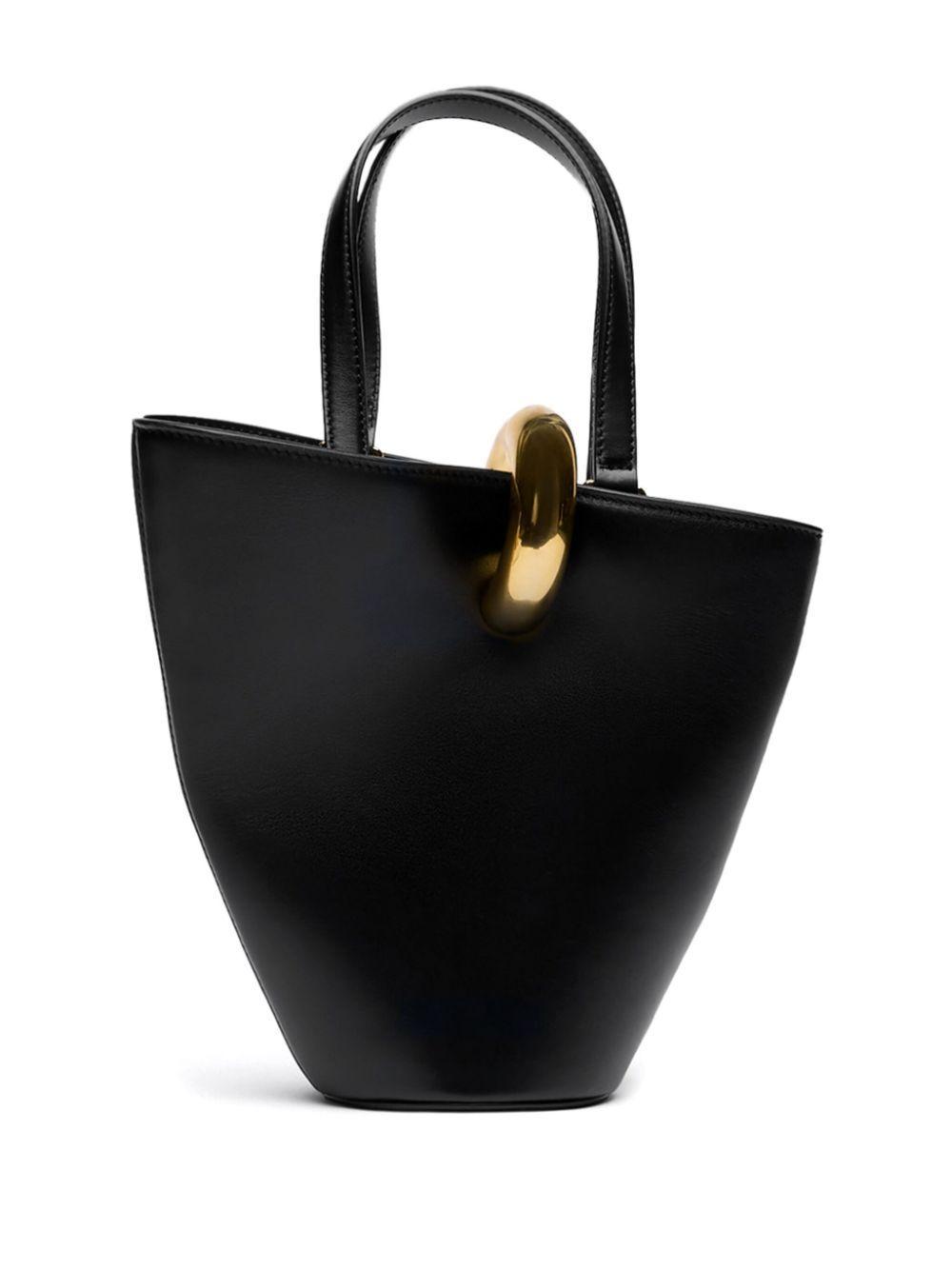 JACQUEMUS Calf Leather Le Petit Bambola Tote Bag In Black Product Image