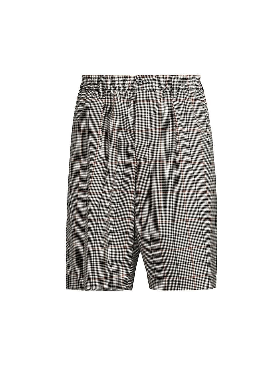 Mens Checked Wool-Blend Bermuda Shorts Product Image