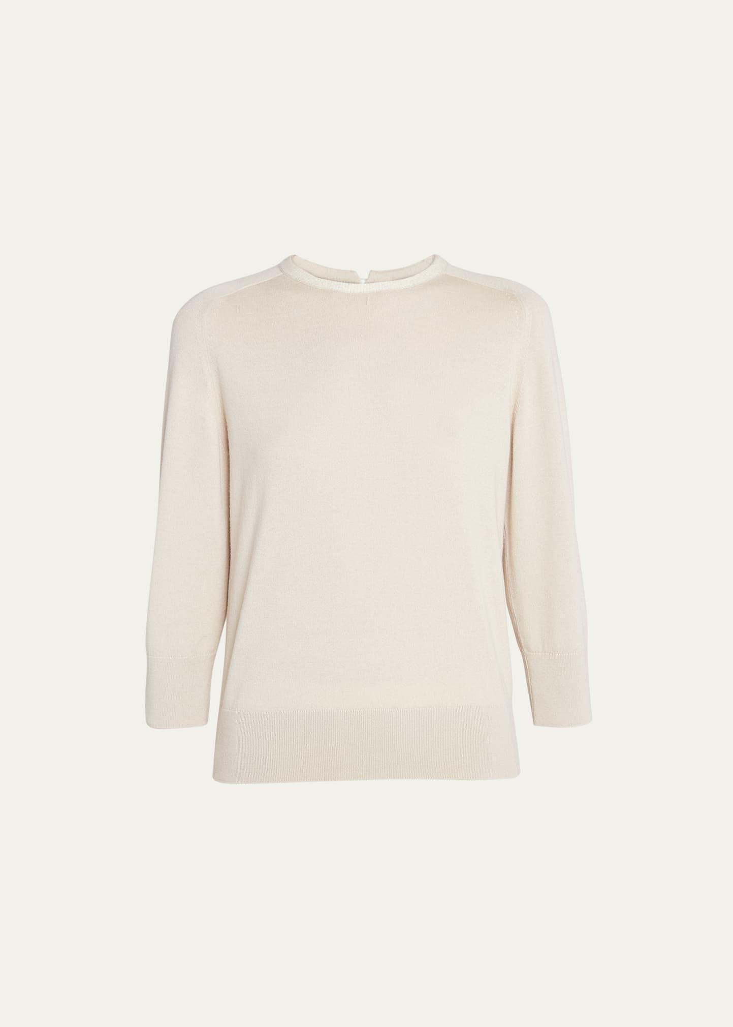 Womens Kiso Cashmere Three-Quarter-Length Sleeve Sweater Product Image