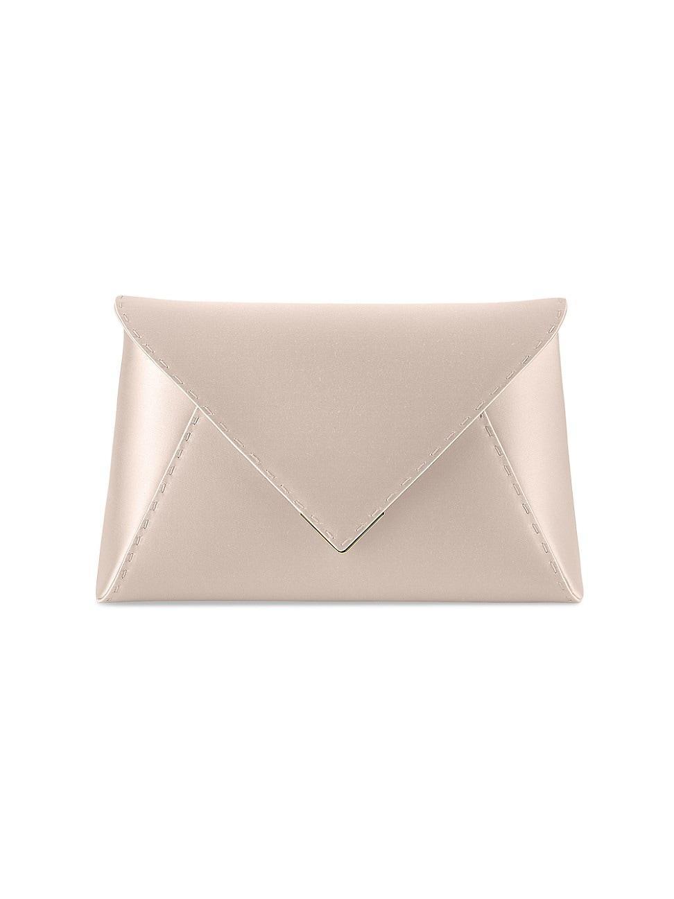 Womens Lee Pouchet Large Satin with Gold Hardware Clutch Product Image