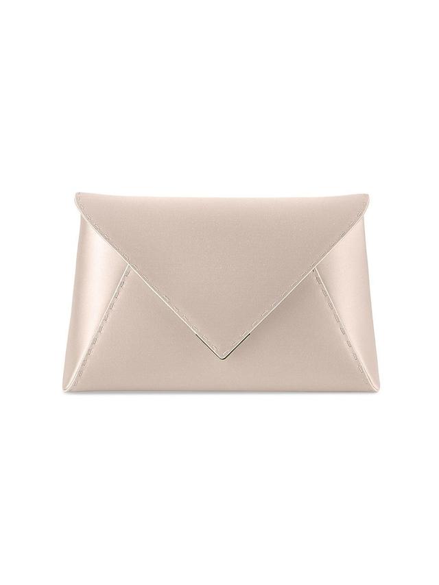 Womens Lee Pouchet Large Satin with Gold Hardware Clutch Product Image