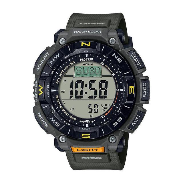 Casio Mens Pro Trek Biomass Tough Solar Atomic Triple-Sensor Titanium Bracelet Watch - PRG340 Green Product Image