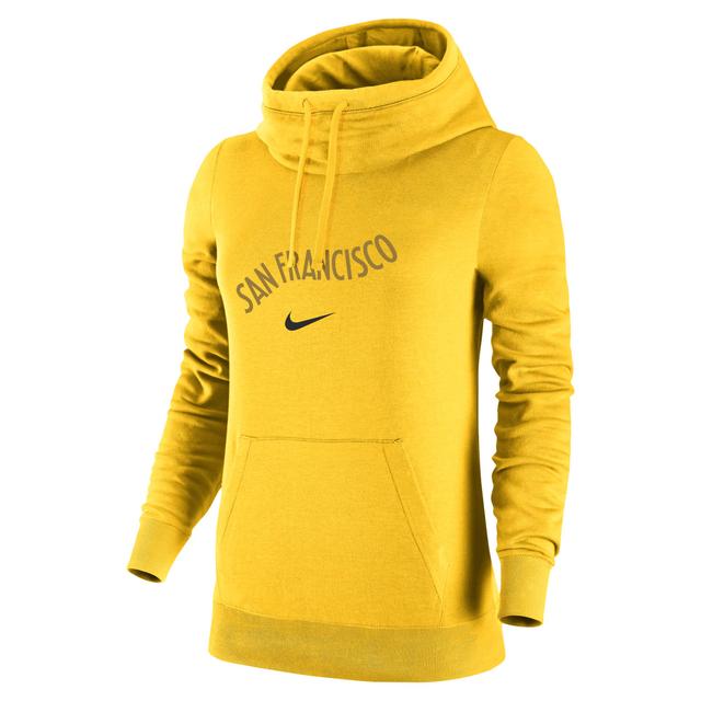 Golden State Warriors Club Fleece 2023/24 City Edition Nike Women's NBA Funnel-Neck Hoodie Product Image