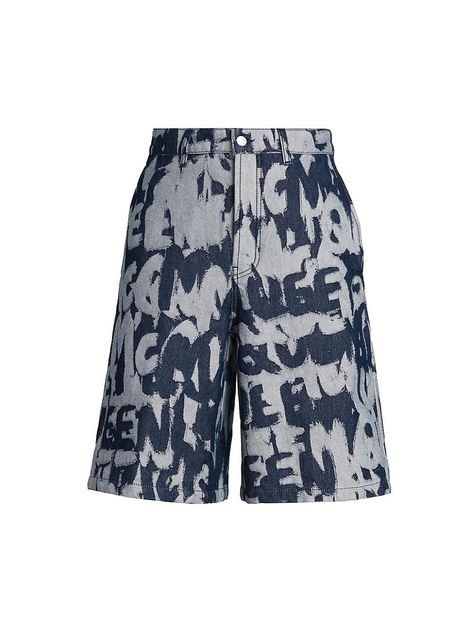 Mens Graffiti Logo Denim Shorts Product Image