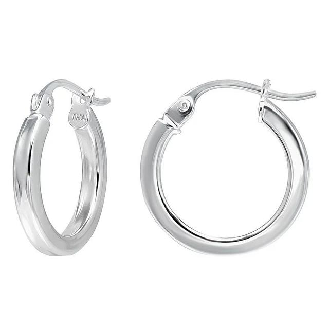 Aleure Precioso Sterling Silver Square Tube Hoop Earrings, Womens Gold Tone Product Image