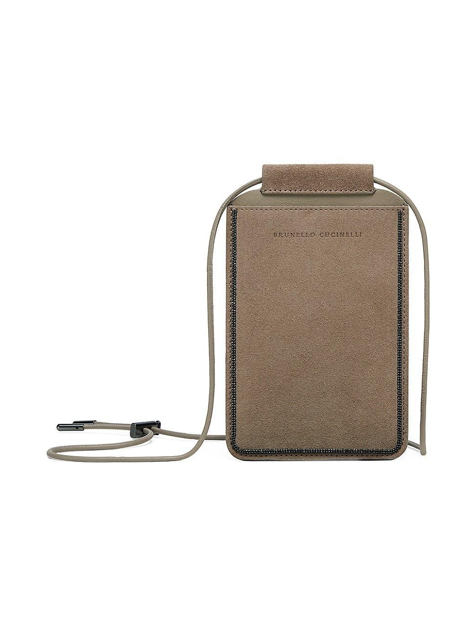 Womens Suede Phone Bag with Shiny Trim product image