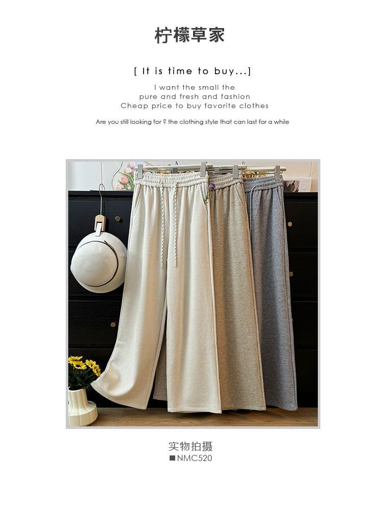 High-Waist Wide-Leg Sweatpants in 6 Colors Product Image